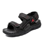 Sandales pour hommes semelles paisses antidrapantes et grande taille noir