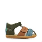 Sandales - kickers - kick bazar - cuir - confort - fermeture scratch