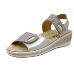 Sandale nu pied pour femme - orthop�dique - cinzia soft - cuir beige - semelle amovible
