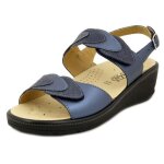 Sandale nu pied pour femme - orthop�dique - cinzia soft - cuir bleu - semelle amovible