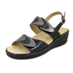 Sandale nu pied pour femme - orthop�dique - cinzia soft - noir - semelle amovible