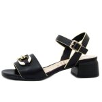 Sandales nu - pieds pour femme - osvaldo pericoli - cuir noir - accessoire dor�