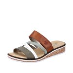 Sandale - rieker - v3652 - 91 - femme - talon compens - synthtique - vert