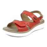 Sandales orthop�diques en cuir rouge ? stiledivita - semelle amovible - femme