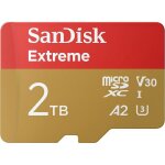 Sandisk extreme 2 to microsdxc carte micro sd + adaptateur sd vitesse jusqu� 240 mb / s 4k uhd a2 rescuepro ...