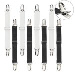 Sangle pour drap kakoo - 8 pices - rglable - blanc et noir