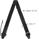 Sangle de guitare - - u6989 - coton et cuir pu - ajustable - porte plectre