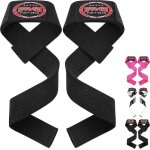 Sangles de musculation - farabi sports - noir - coton renforc - antidrapantes - ajustables