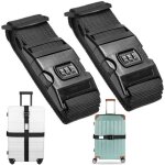Sangle pour valise2 pièces réglables sangles à bagage avec serrure à combinaison et boucle sangle valise ... Sangle pour valise2 pièces réglables sangles à bagage avec serrure à combinaison et boucle sangle valise ...