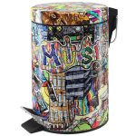 Sanilo poubelle de salle de bain 3l avec syst�me d?abaissement automatique - graffiti