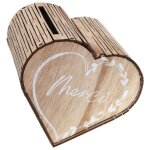 Santex 8845 - 26, tirelire mariage naturel coeur en bois 15x24cm Santex 8845 - 26, tirelire mariage naturel coeur en bois 15x24cm