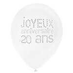 Santex ballon anniversaire 20 ans blanc