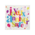 Santex serviette de table joyeux anniversaire festif multicolore