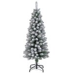 Sapin de noël artificiel 120 cm costway floqué de neige support en métal pliable 240 branches forme fine ... Sapin de noël artificiel 120 cm costway floqué de neige support en métal pliable 240 branches forme fine ...