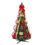 Sapin de no�l artificiel 150 cm - lumineux et pliable - support en m�tal - d�coration de no�l - int�rieure ...