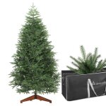Sapin de nol artificiel premium 210 cm avec sac de rangement 100 % pe moul par injection sapin raliste ...