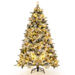 Sapin de noël artificiel 215cm costway 300 lumières led aiguilles de pin charnière avec 1096 branches ... Sapin de noël artificiel 215cm costway 300 lumières led aiguilles de pin charnière avec 1096 branches ...