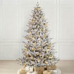 Sapin de no�l artificiel enneig� avec �clairage led blanc chaud - 180 cm 1230 branches (573 pe + 657 ...