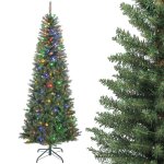 Sapin de no�l artificiel - homcom - 210 cm - 350 lumi�res 1273 pointes support en m�tal pliable - plastique ...