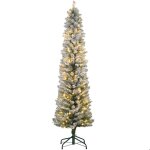 Sapin de nol artificiel - homcom - hauteur 180 cm - clairage led blanc chaud - 329 branches enneiges ...