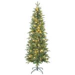Sapin de no�l artificiel - homcom - slim - 180 lumi�res 8 modes d�clairage 605 branches - plastique ignifuge ...