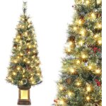 Sapin de noël artificiel lumineux 108 led140cm blanc chaud base de pot - décoration de noël pour la maison ... Sapin de noël artificiel lumineux 108 led140cm blanc chaud base de pot - décoration de noël pour la maison ...