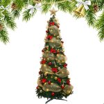 Sapin noël artificiel pliable 120 cm avec support adaptabilité et décoration intérieure et extérieure ... Sapin noël artificiel pliable 120 cm avec support adaptabilité et décoration intérieure et extérieure ...