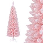 Sapin de noël artificiel rose 150cm costway arbre de noël floqué de neige 328 branches support en métal ... Sapin de noël artificiel rose 150cm costway arbre de noël floqué de neige 328 branches support en métal ...