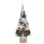Sapin de nol decoratif avec etoile decoration de nol en bois 57x23x10 cm 04 0008328