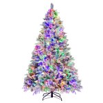 Sapin de noël led artificiel 210 cm costway - 320 lumières8 modes et 4 couleurs - 1270 branches floqué ... Sapin de noël led artificiel 210 cm costway - 320 lumières8 modes et 4 couleurs - 1270 branches floqué ...