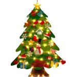 Sapin de no�l lumineux - arbre de no�l en feutre avec kit de d�corations d�tachables