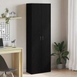 Sarazyj@cabinet de bureau design simple - d�co home - avec �tag�re 2 pcs ch�ne noir 60 x 32 x 190 cl846766 ...