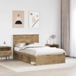 Sarazyj�meuble lit - marron cadre de lit - 2 places - contemporain - ch�ne artisan - 120 x 190 cm - bois ...