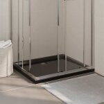 Sarazyj@receveur de douche - fond anti - d�rapant - rectangulaire abs noir 80x90 cm cl361361