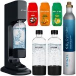 Machine � soda - spinel - soda bubbleon - 2 bouteilles 1l sans bpa - 3 sirops sans sucre - noir