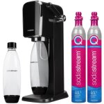 Saturateur eau gazeuse - sodastream - art noir - 1l - quick connect - 2 recharges co2 - design lgant ...