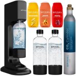 Saturateur eau gazeuse - spinel - soda bubbleon - 2 bouteilles - 3 sirops sans sucre - vitamines
