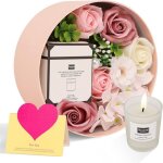 Savon fleur bote ronde aromathrapie bougie fte des mres rose fleur artificielle personnalit coffret ...