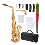 Saxophone alto mi bmol - vevor - kit saxophone dbutants en laiton rsistant - avec tui de transport ...