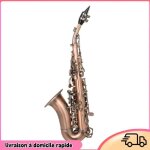 Dilwe unisexe saxophone soprano en sib rouge style antique en laiton - coffret complet avec �tui et accessoire ...