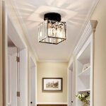 Sayoo plafonnier en cristal moderne lustre plafonnier en cristal noir abat - jour carr 14cm 1pcs pour ...