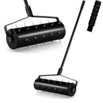 Scarificateur gazon manuel - relax4life - 68l - rouleau  pointes rotatives - poigne en caoutchouc antidrapa ...