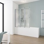 Schulte pare - baignoire 127x140cm paroi de baignoire 3 volets pivotants porte - serviette verre synthtique ...