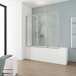 Schulte pare - baignoire 152x140cm paroi de baignoire 3 volets pivotants porte - serviette transparent ...