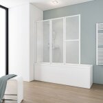 Schulte pare - baignoire 152x140cm paroi de baignoire 3 volets pivotants porte - serviette verre synthtique ...