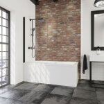 Schulte pare - baignoire 50x130cm r�versible paroi de baignoire rabattable transparent 1 volet pivotant ...
