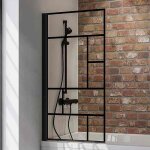Schulte pare - baignoire 70x130 cm paroi de baignoire pliant rversible verre 5 mm verrire atelier noir ...