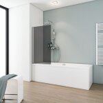 Schulte pare - baignoire 70x130cm paroi de baignoire rversible pliant rabattable volet pivotant anthracite ...