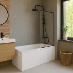 Schulte pare - baignoire 80x140 cm paroi de baignoire rversible volet pivotant verre 5 mm dcor carr ...