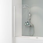 Schulte pare - baignoire 80x140 cm rabattable 1 volet pivotant réversible verre 5 mm transparent profilé ... Schulte pare - baignoire 80x140 cm rabattable 1 volet pivotant réversible verre 5 mm transparent profilé ...